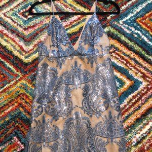 Free People Night Shimmer Mini Dress